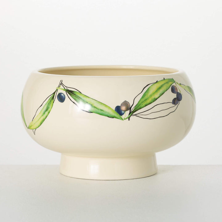 Olive Pedestal Bowl