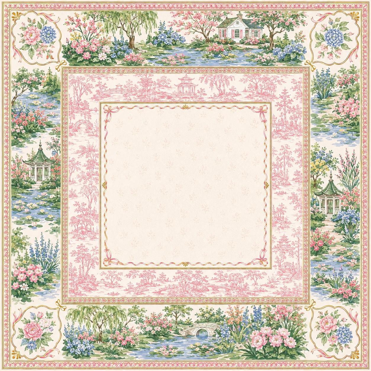 Sunday in the Garden Chinoiserie Mahjong Mat