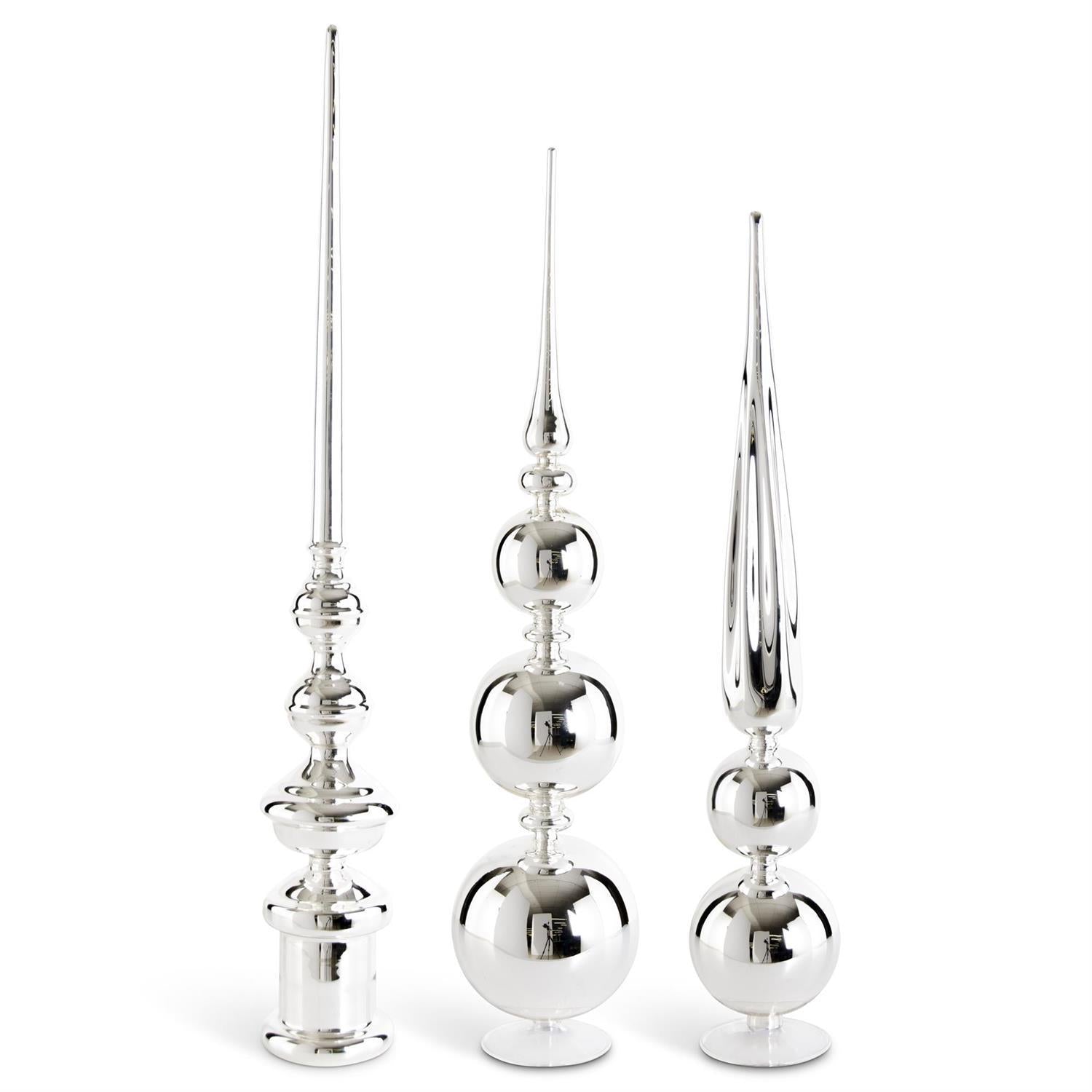 Silver Glass Tabletop Finial