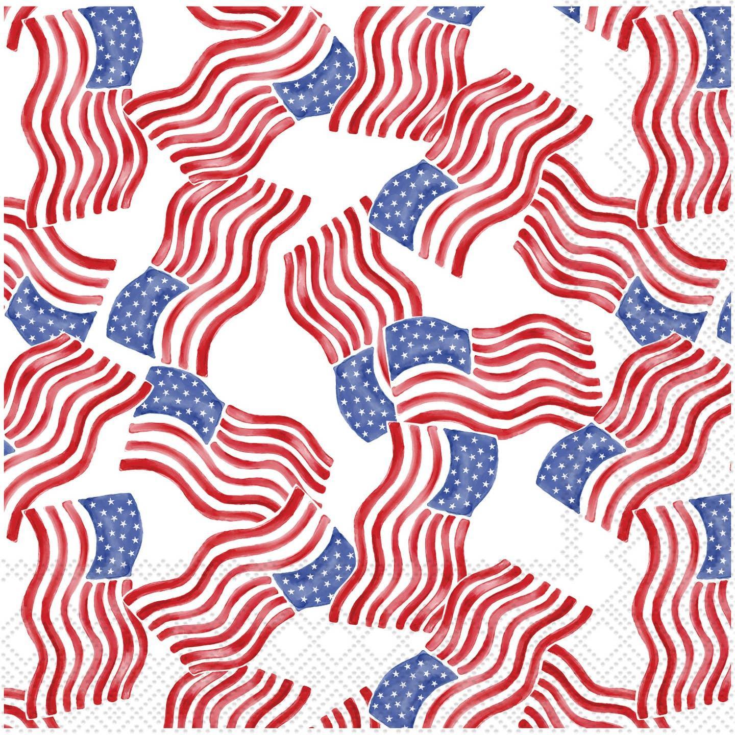 Stars & Stripes Allover Paper Cocktail Napkins