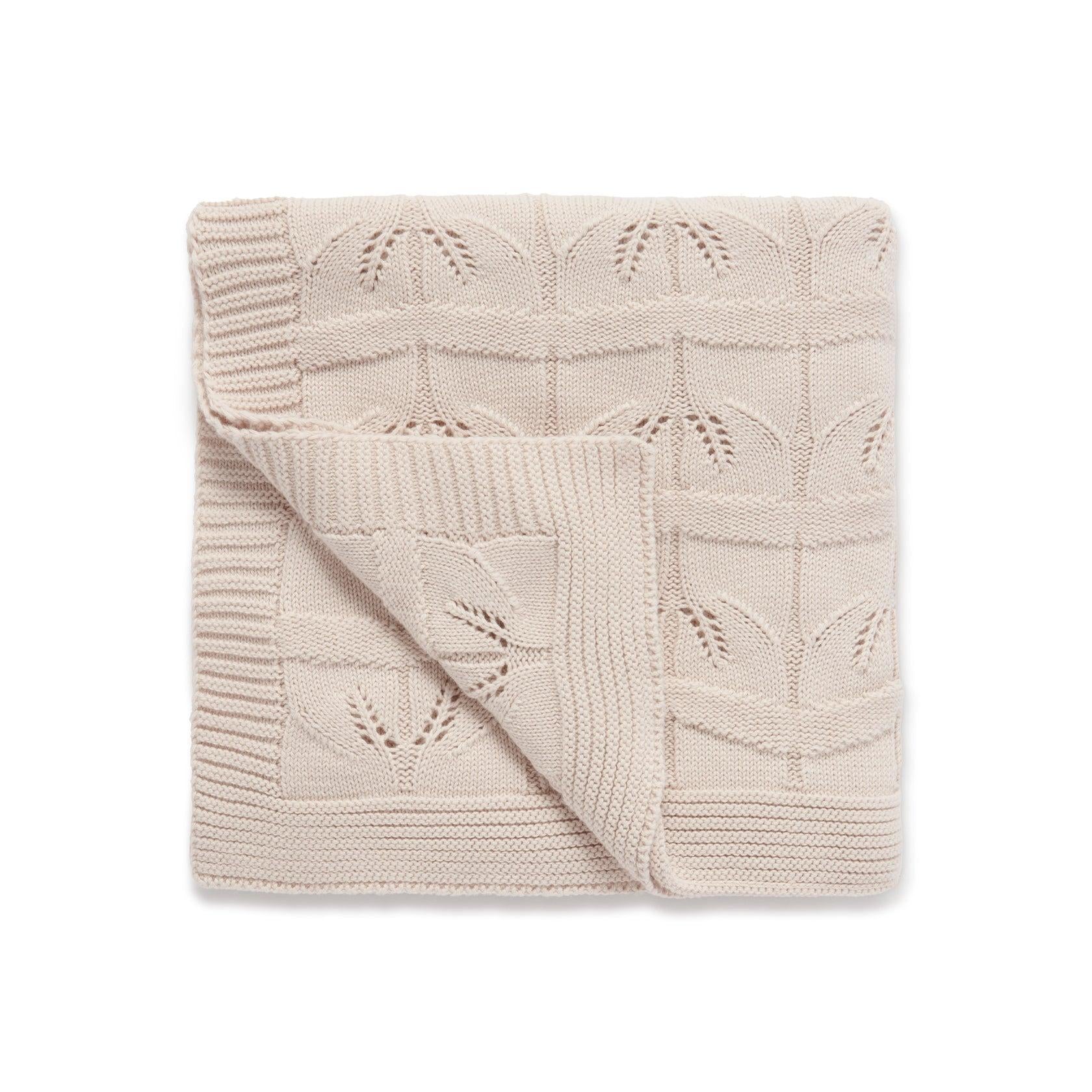 Oatmeal Cable Knit Blanket