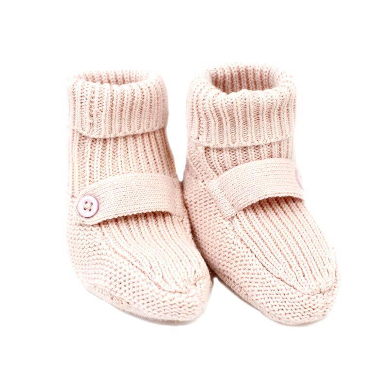 Milan Sweater Knit Pink Baby Booties