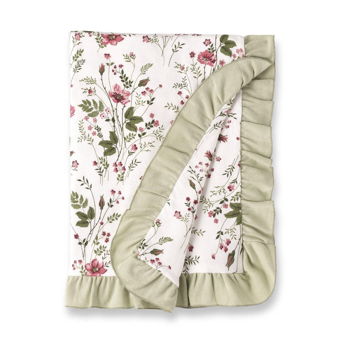 Pretty Petals Bamboo Stroller Blanket