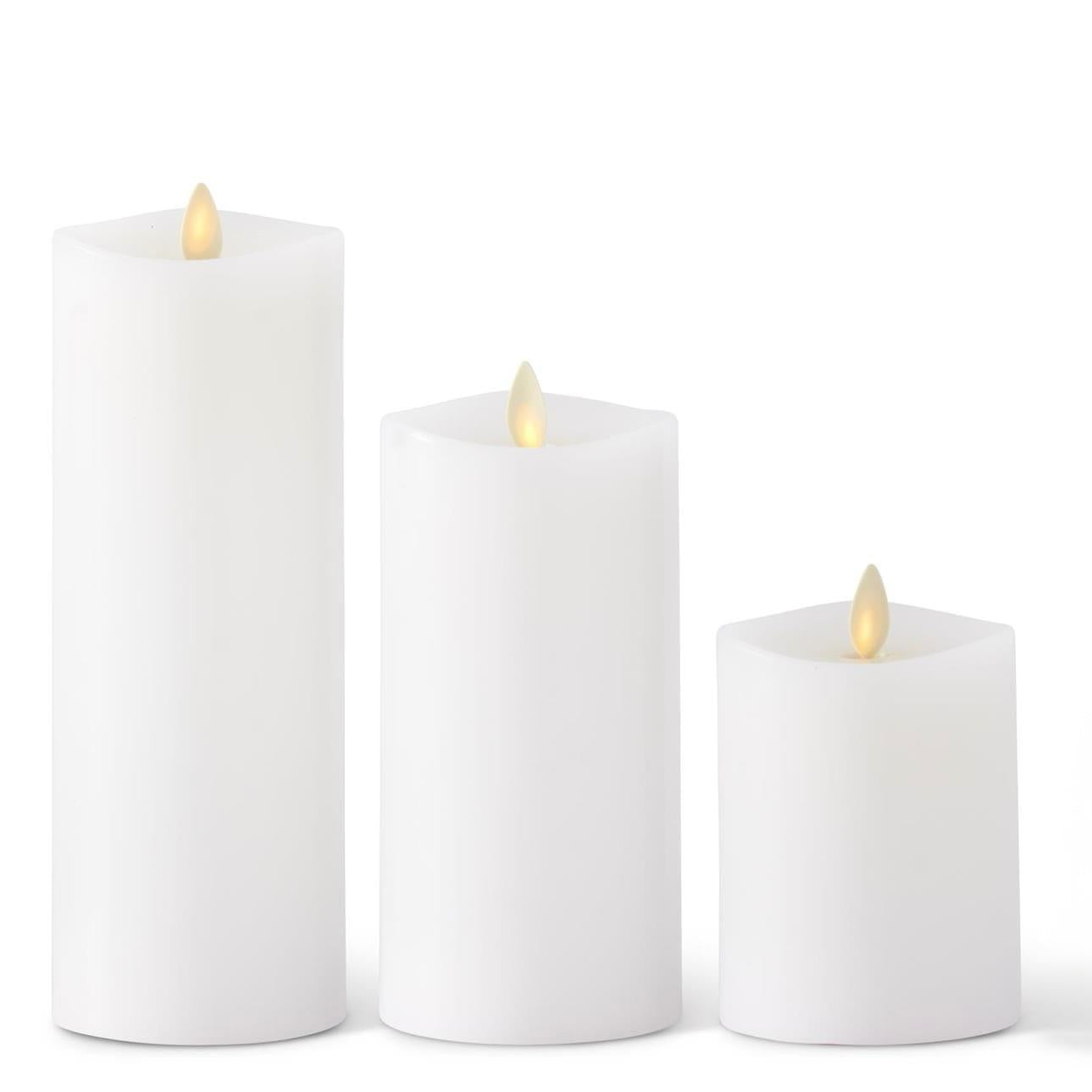 White Wax Luminara Indoor Pillar Candles