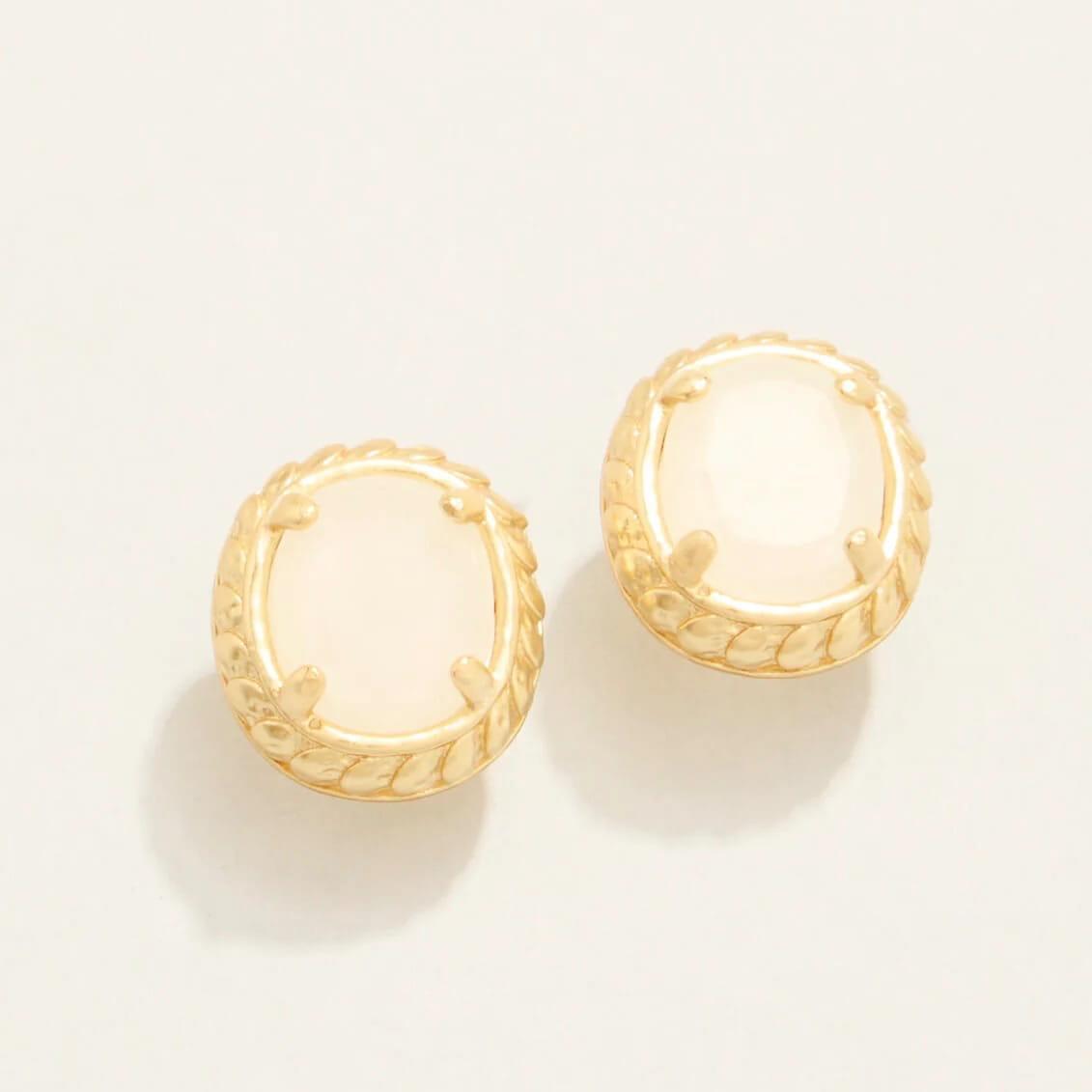 Karina White Stud Earrings