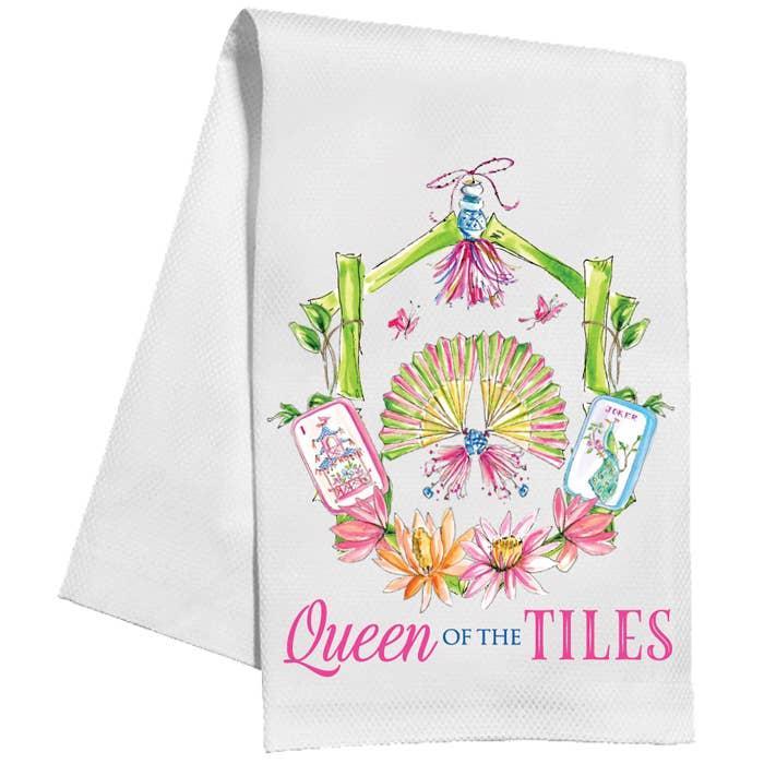 Queen of the Tiles Tea Towel