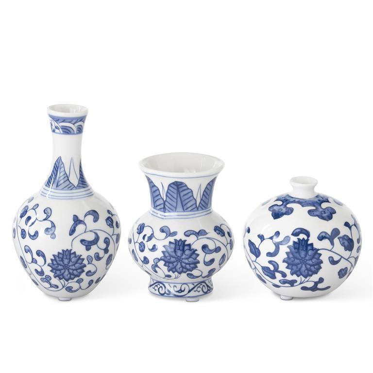 Blue & White Chinoiserie Mini Bud Vase