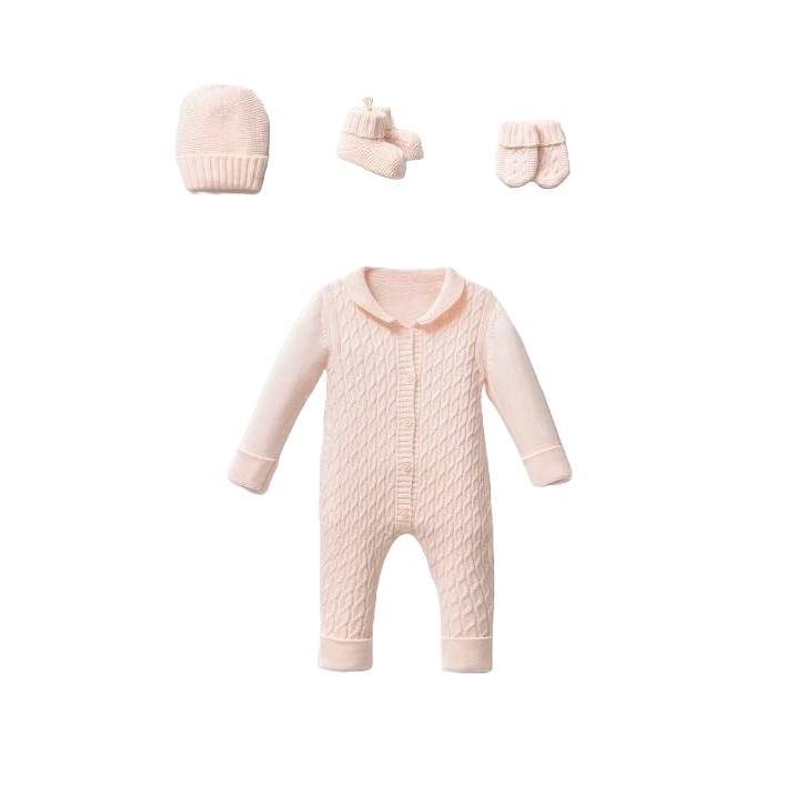 Organic Cotton Pink Newborn Knit Set