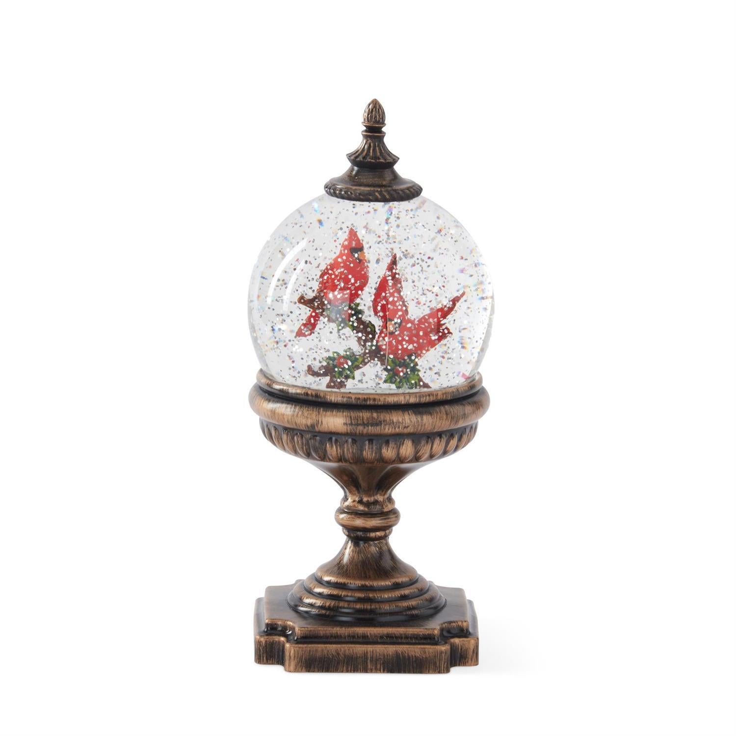 Cardinal Swirling Water LED Snow Globe