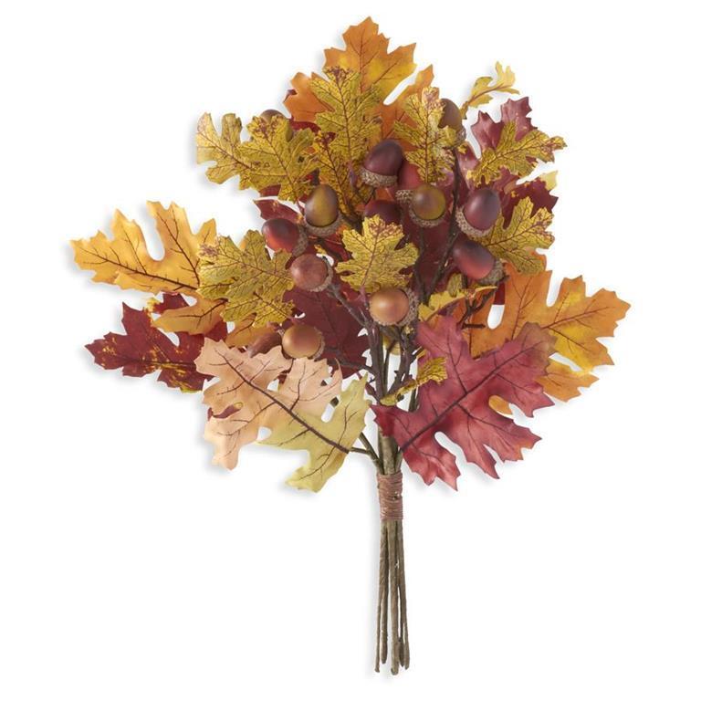 Multi Color Fall Oak Leaf  & Acorn Bundle