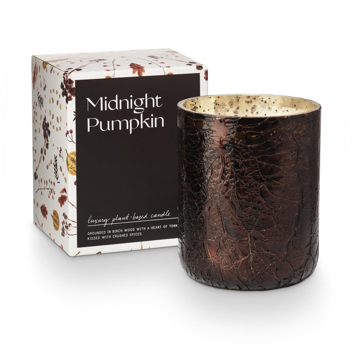 Midnight Pumpkin Crackle Glass Candle