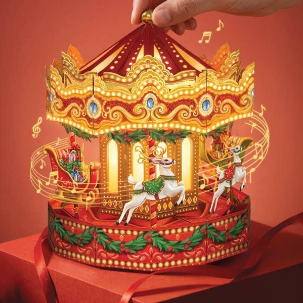 Christmas Carousel Pop-up Music Box