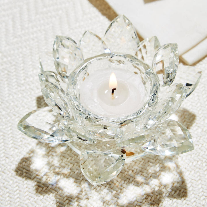 Lotus Flower Crystal Tealight Holder