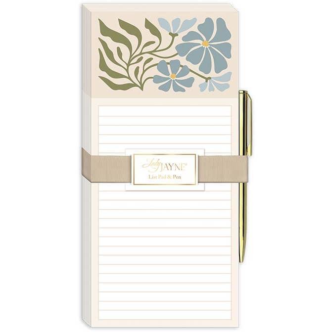 Flower Market Aster Magnetic List Pad with Pen