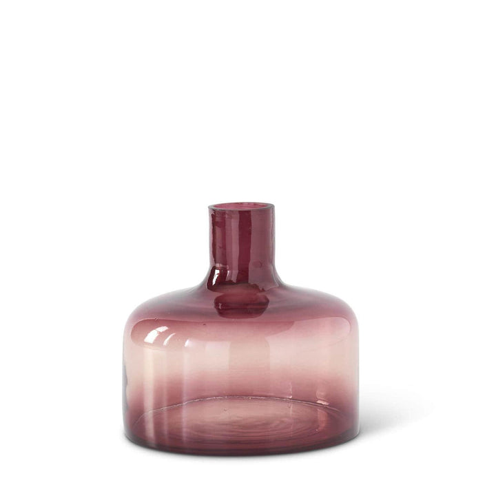 Burgundy Transparent Glass Vases