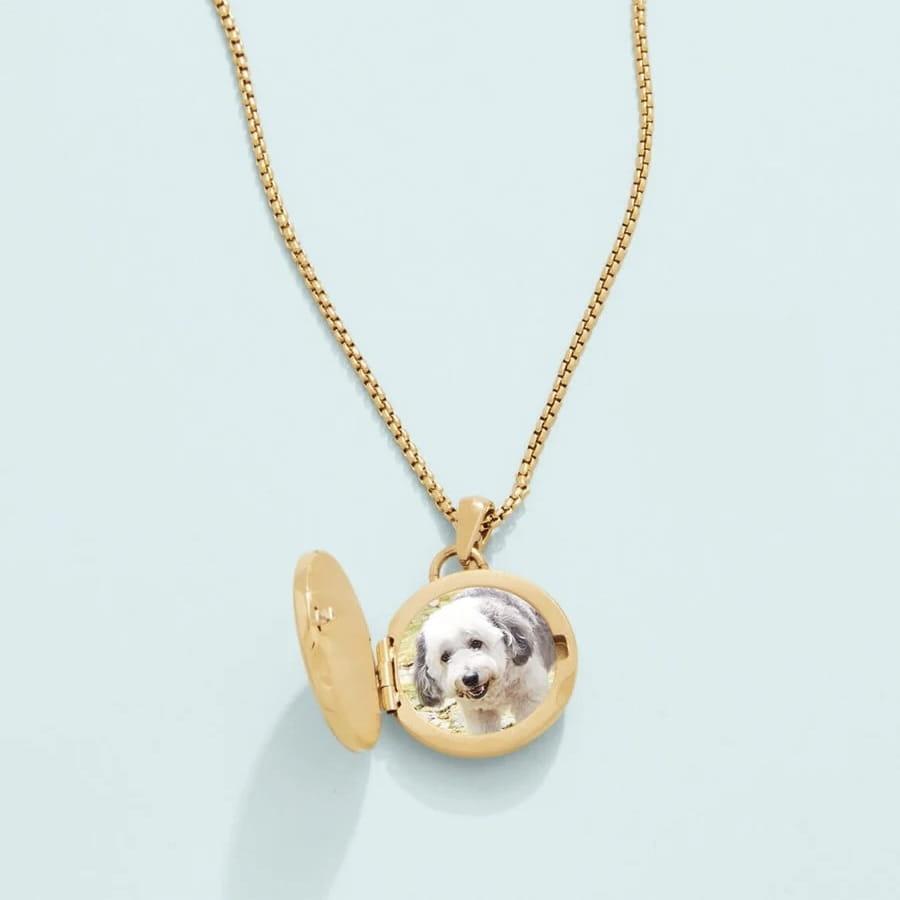 Mother-of-Pearl Photo Locket Necklace