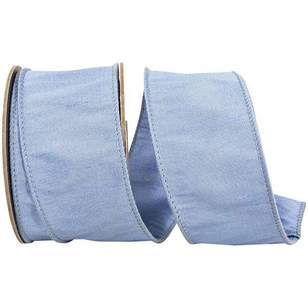 French Blue Dupioni Supreme Wired Edge Ribbon