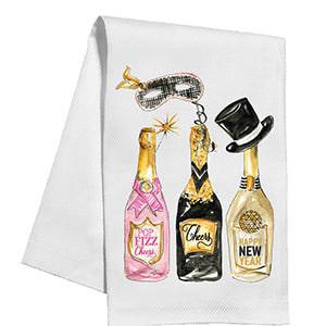New Year Bottles Tea Towel