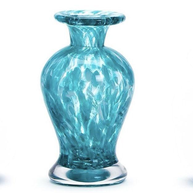 Blue Swirl Glass Vase