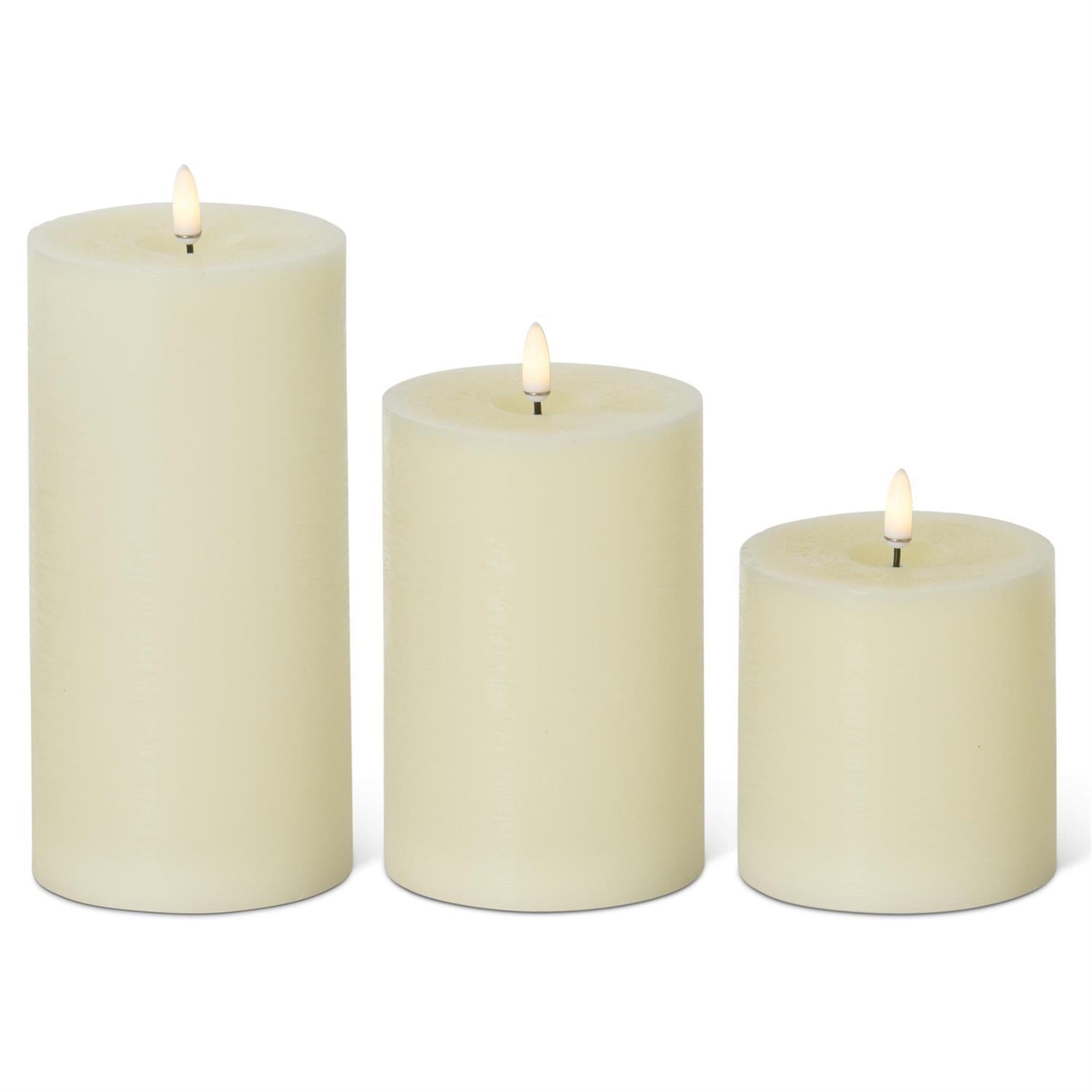 Cream ON/OFF Touch LED Pillar Candle