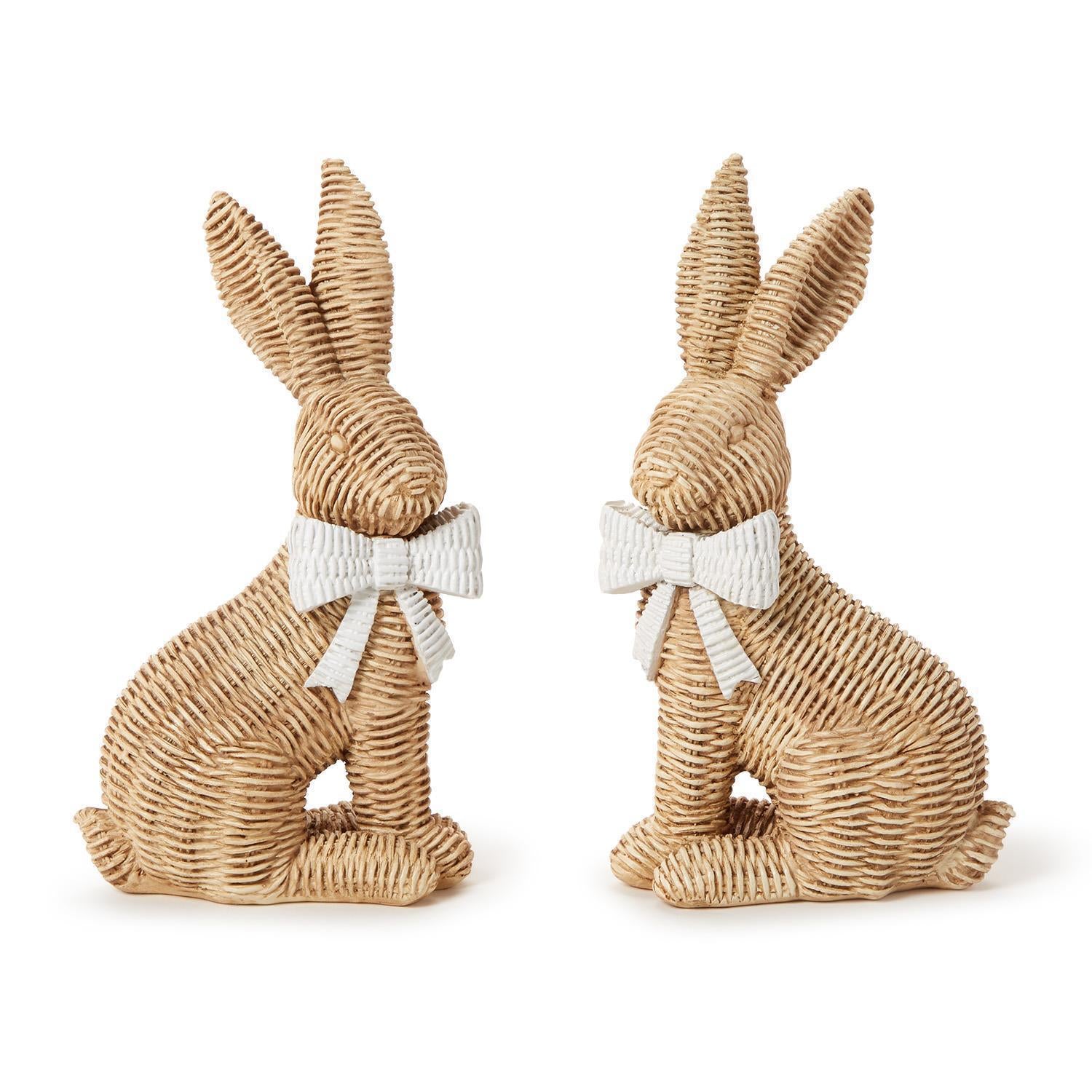 Wicker Weave Pattern Sitting Bunny