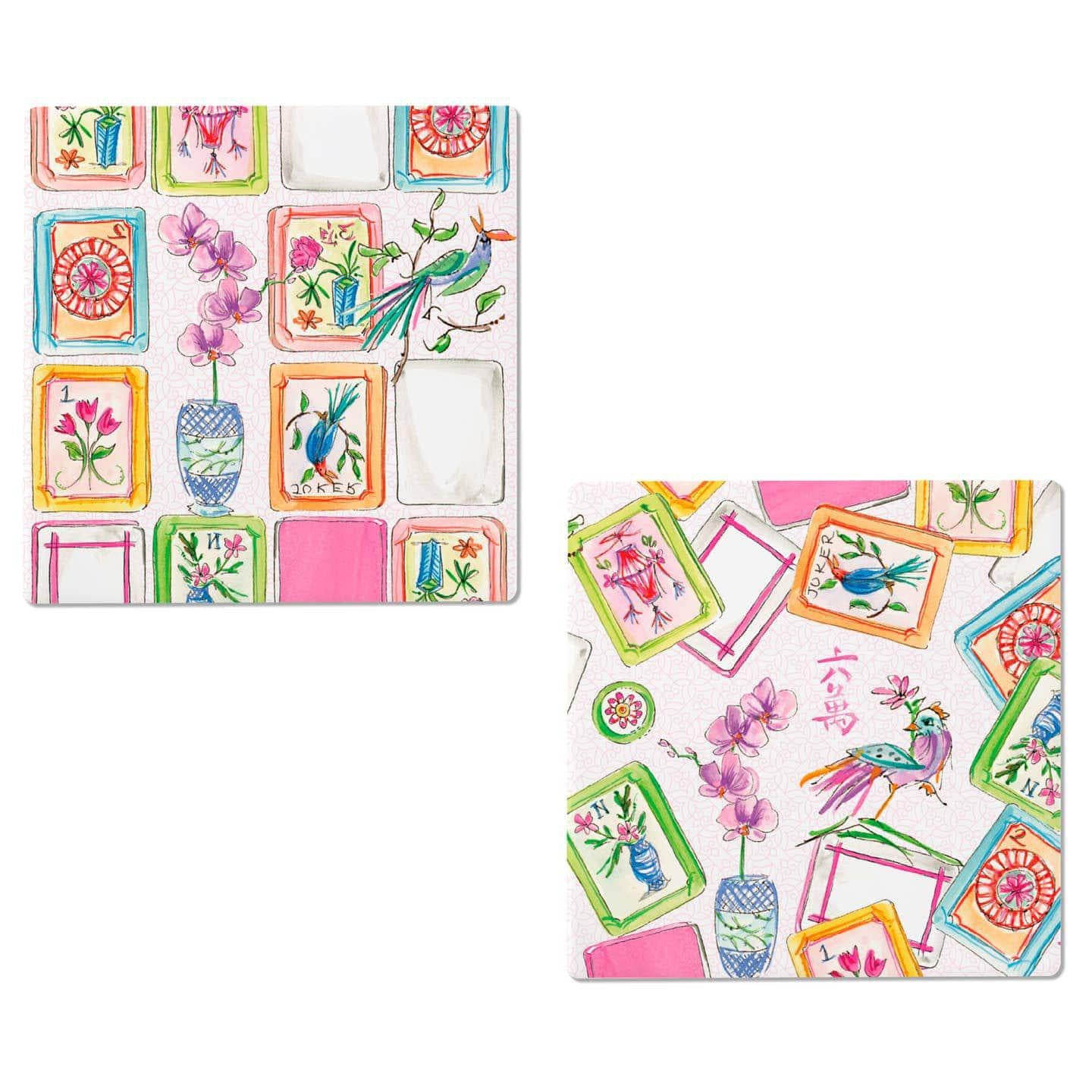 Mahjong Ceramic Coaster Set
