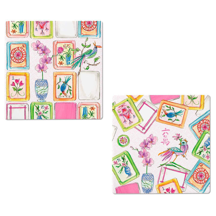 Mahjong Ceramic Coaster Set