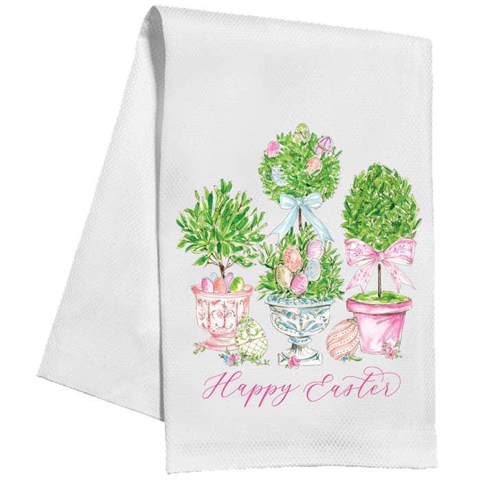 Happy Easter Topiaries Tea Towel