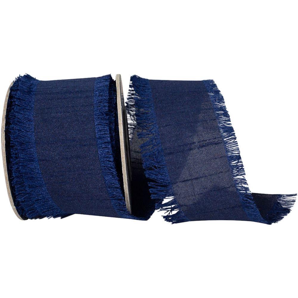 Duping Silk Fringe Navy Ribbon