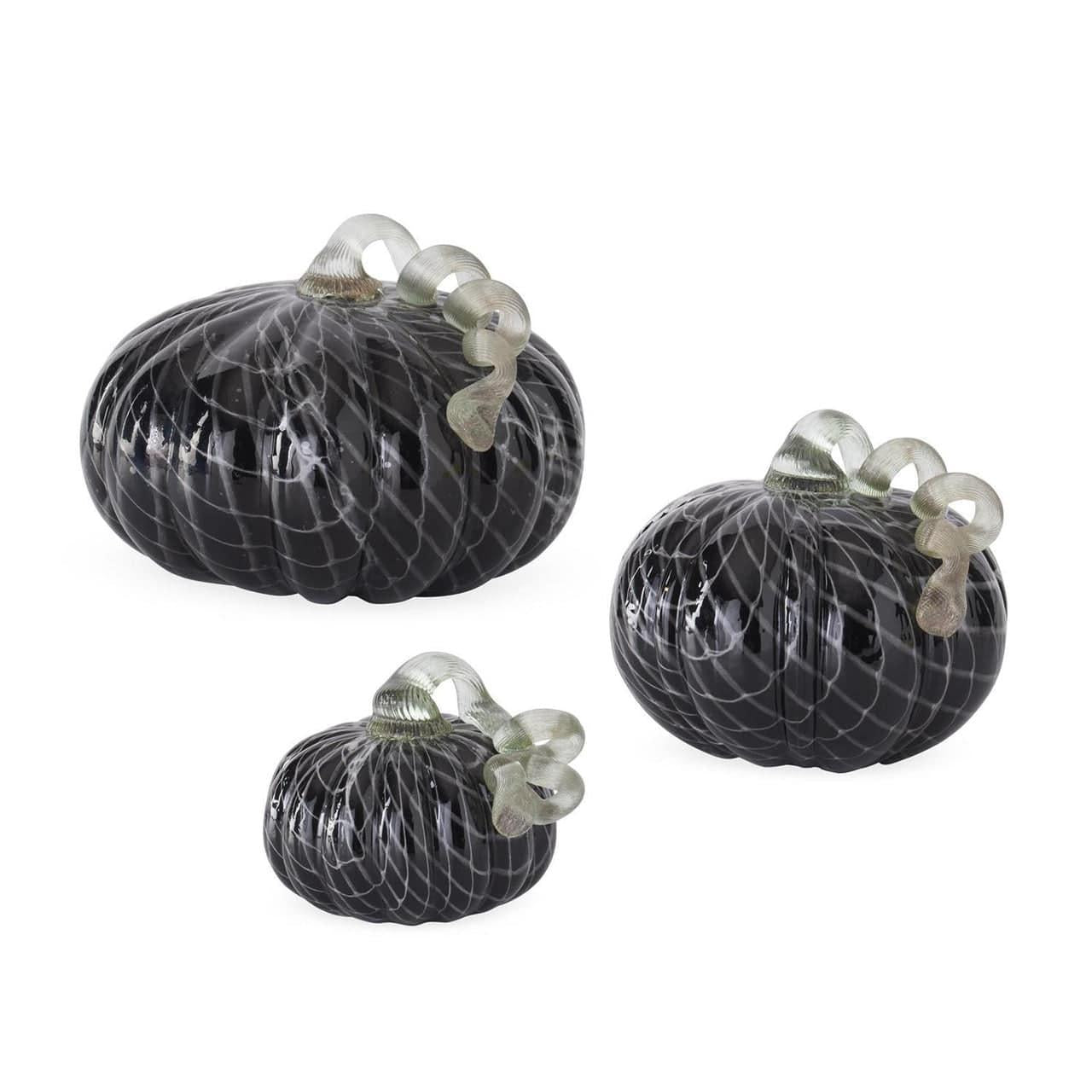 Black & White Swirls Glass Pumpkin