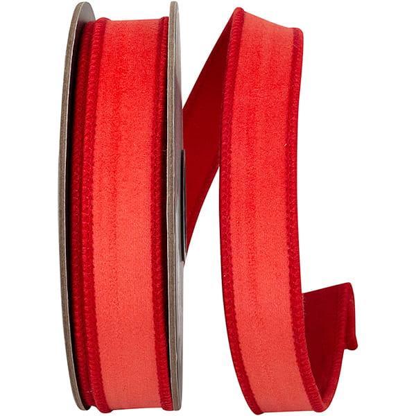 Red Velvet Touch Deluxe Backed Wired Edge Ribbon