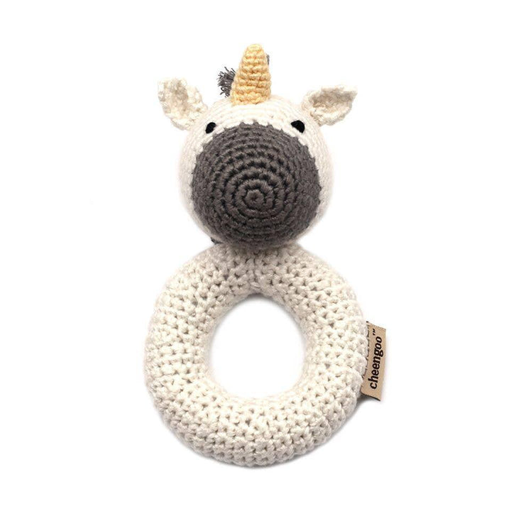 Unicorn Hand Crocheted Ring Rattle