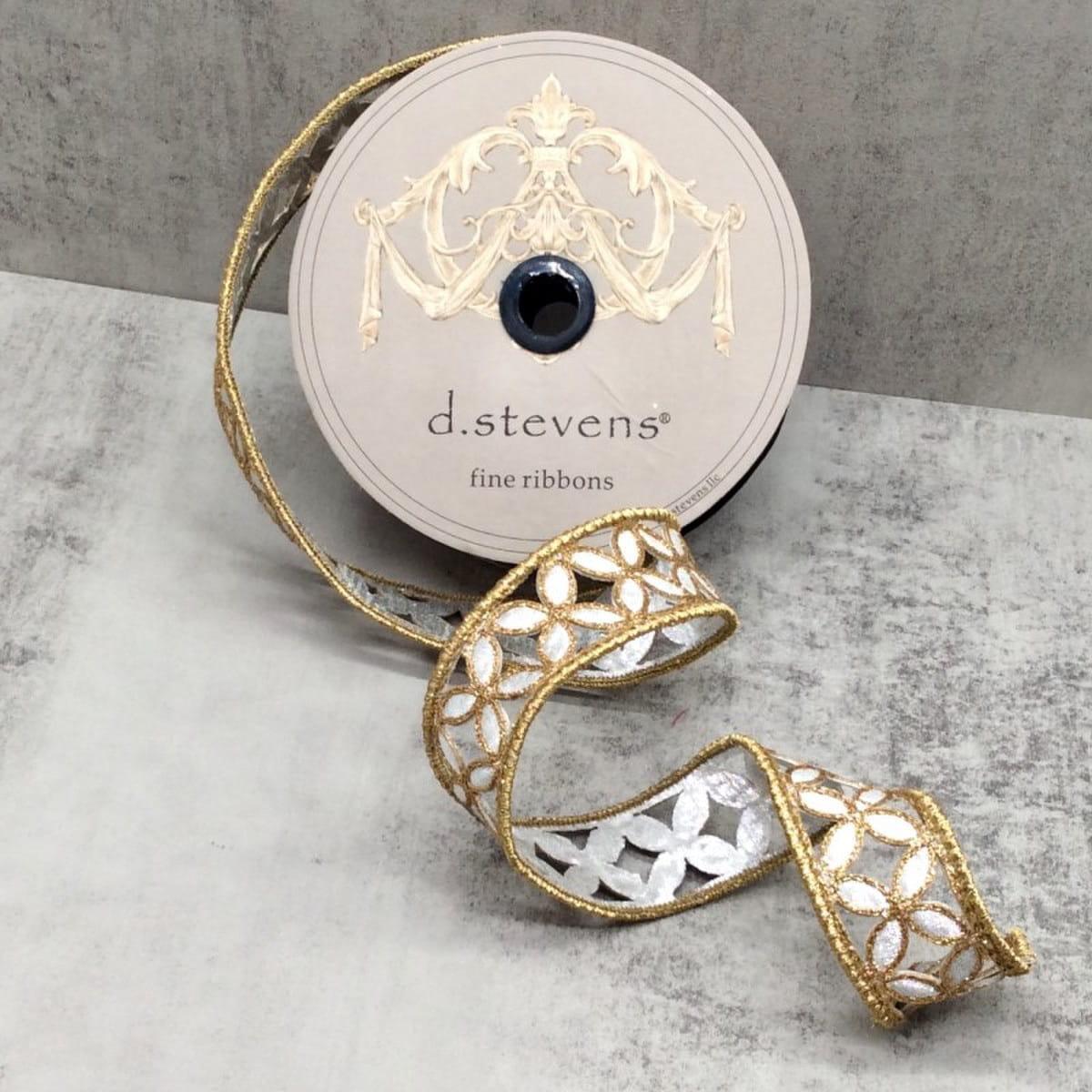 Metallic Floral Silver & Gold Garland Ribbon
