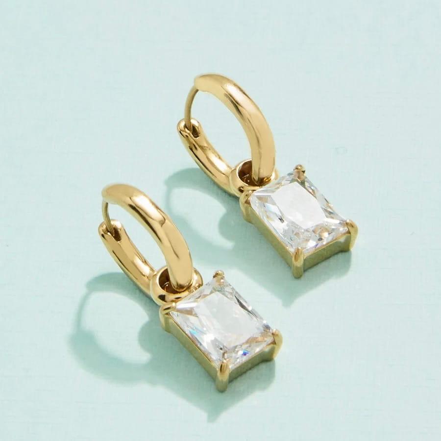 Emerald Drop Convertible Hoop Earrings