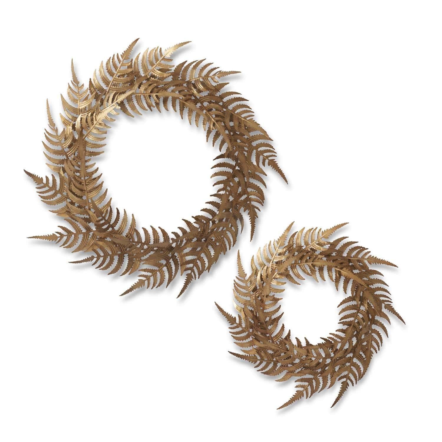 Gold Metal Fern Wreath