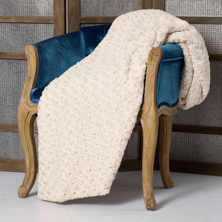 Rosebud Cream & Sahara Throw