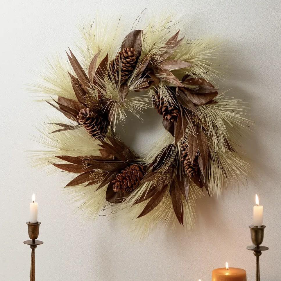 Pine & Magnolia Leaf Wreath