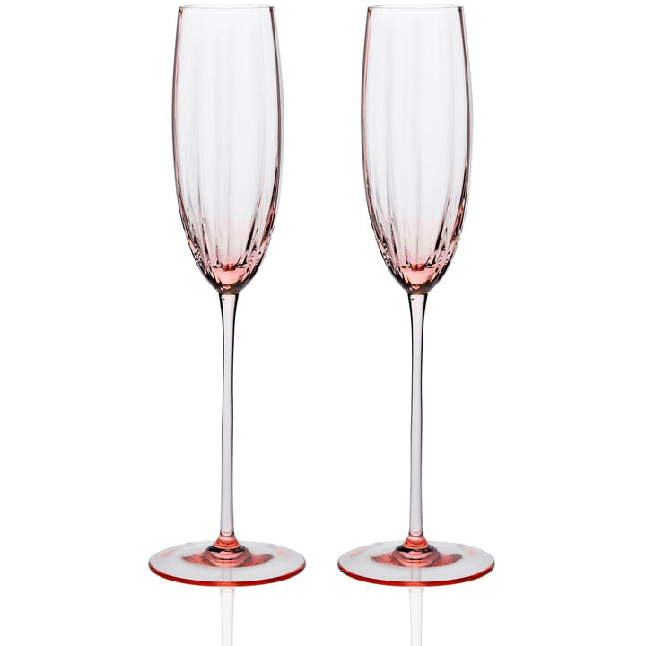 Quinn Rose Champagne Flute Glass Set