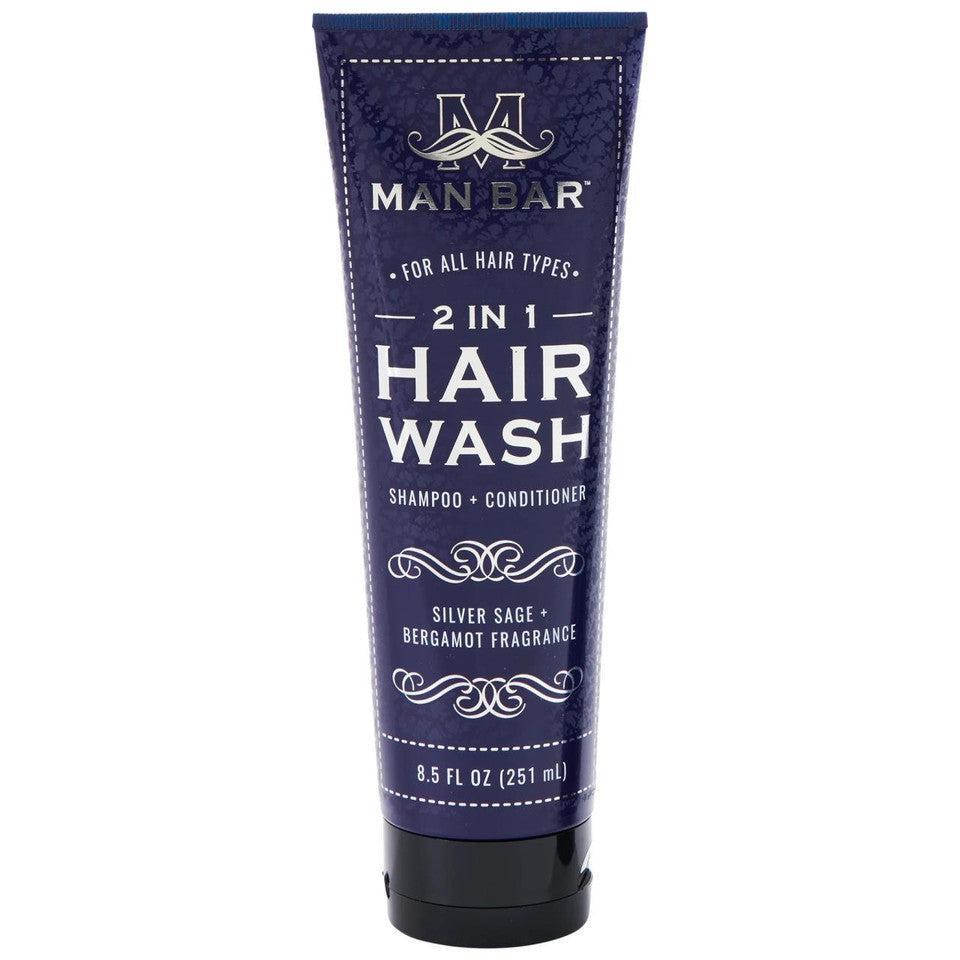 Man Bar Silver Sage & Bergamot 2 in 1 Hair Wash