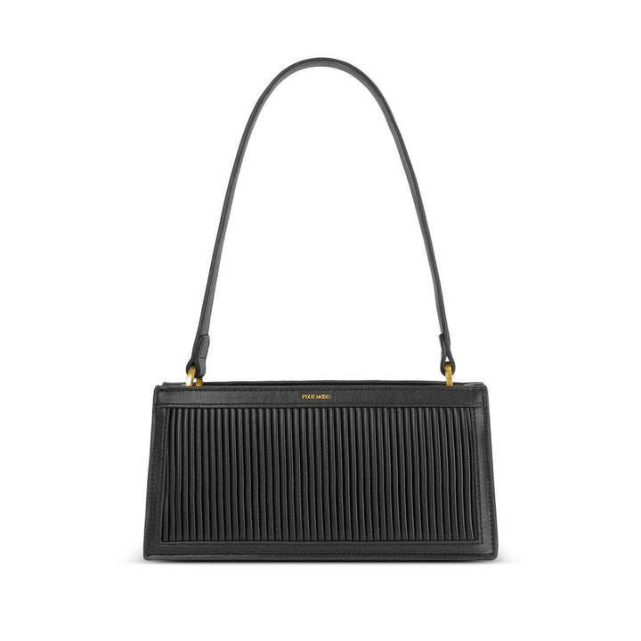 Abigail Clutch | Black Pleated