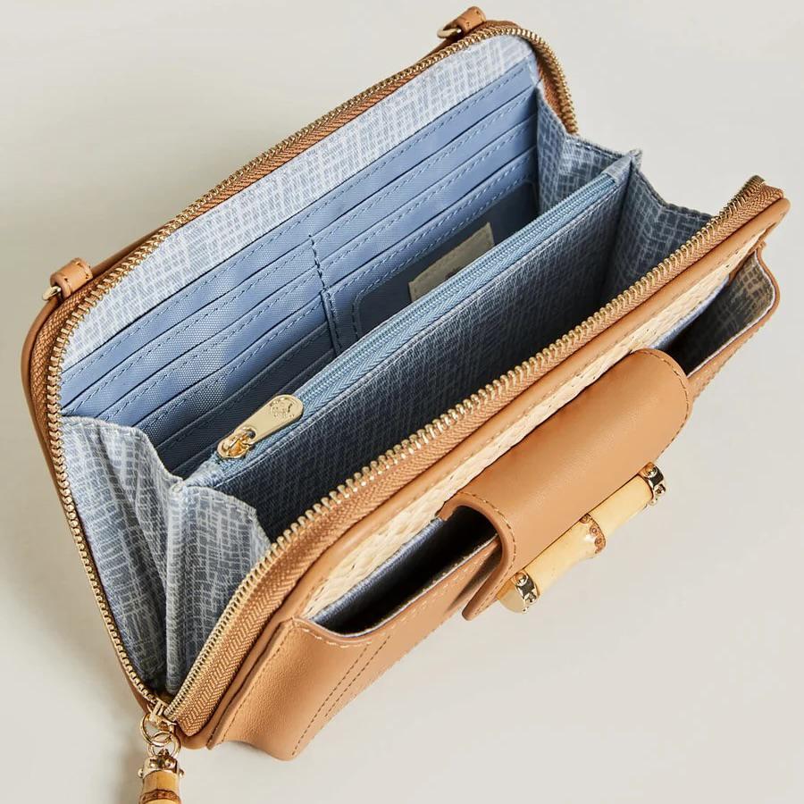 Rattan Multi-Phone Crossbody Caramel