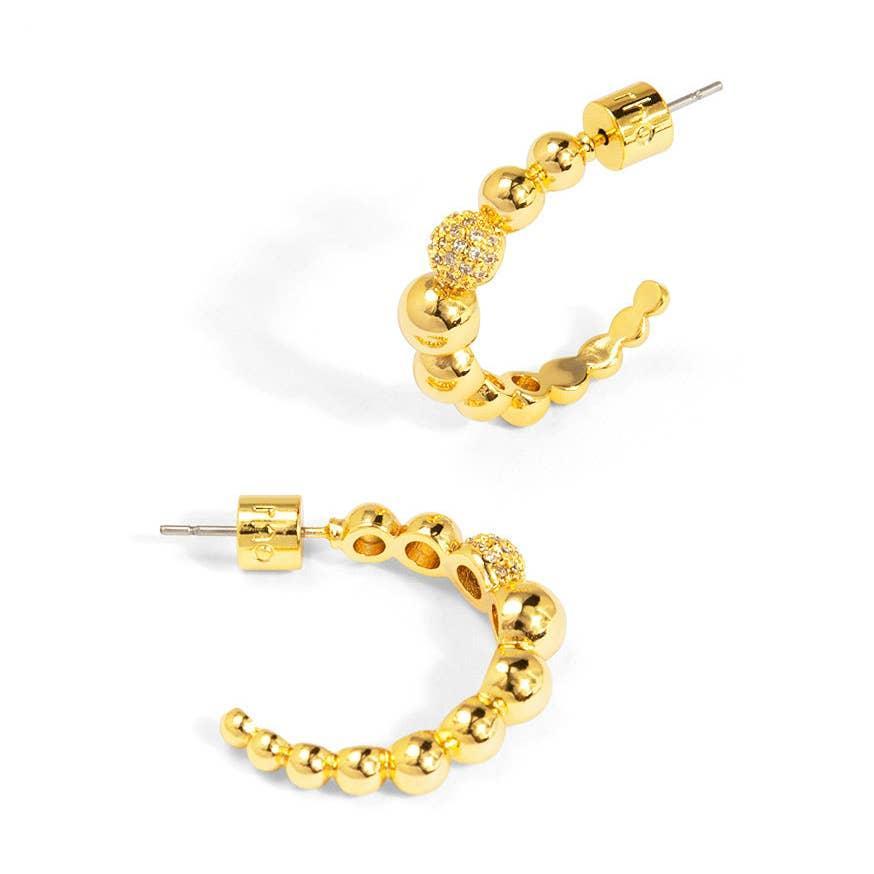 Pavé Orbit Gold Hoop Earring