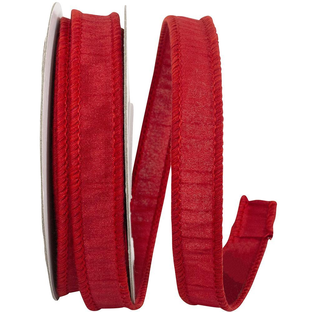 Red Dupioni Supreme Wired Ribbon