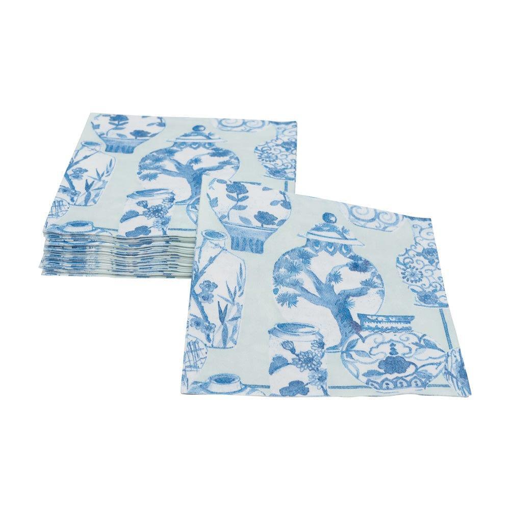 Glazed Porcelain Celadon Paper Linen Cocktail Napkin