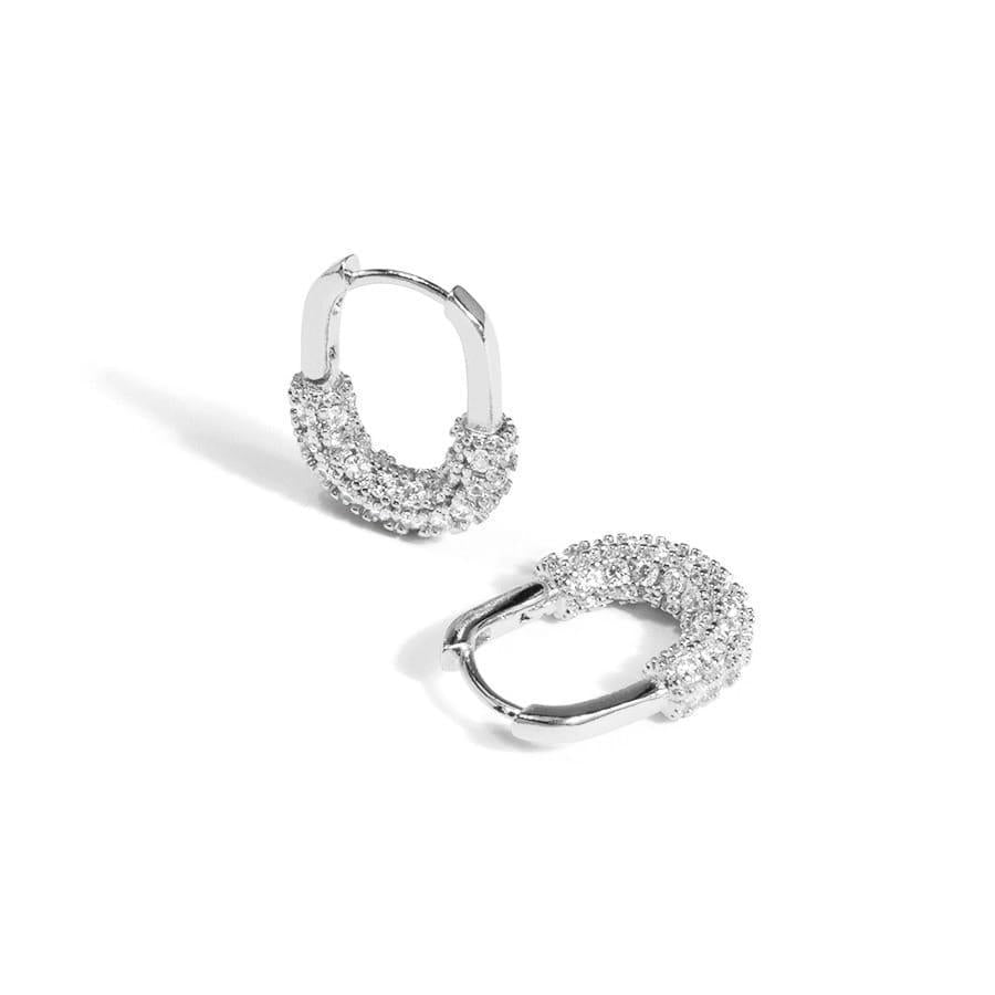Pavé Silver Micro Huggie Earring