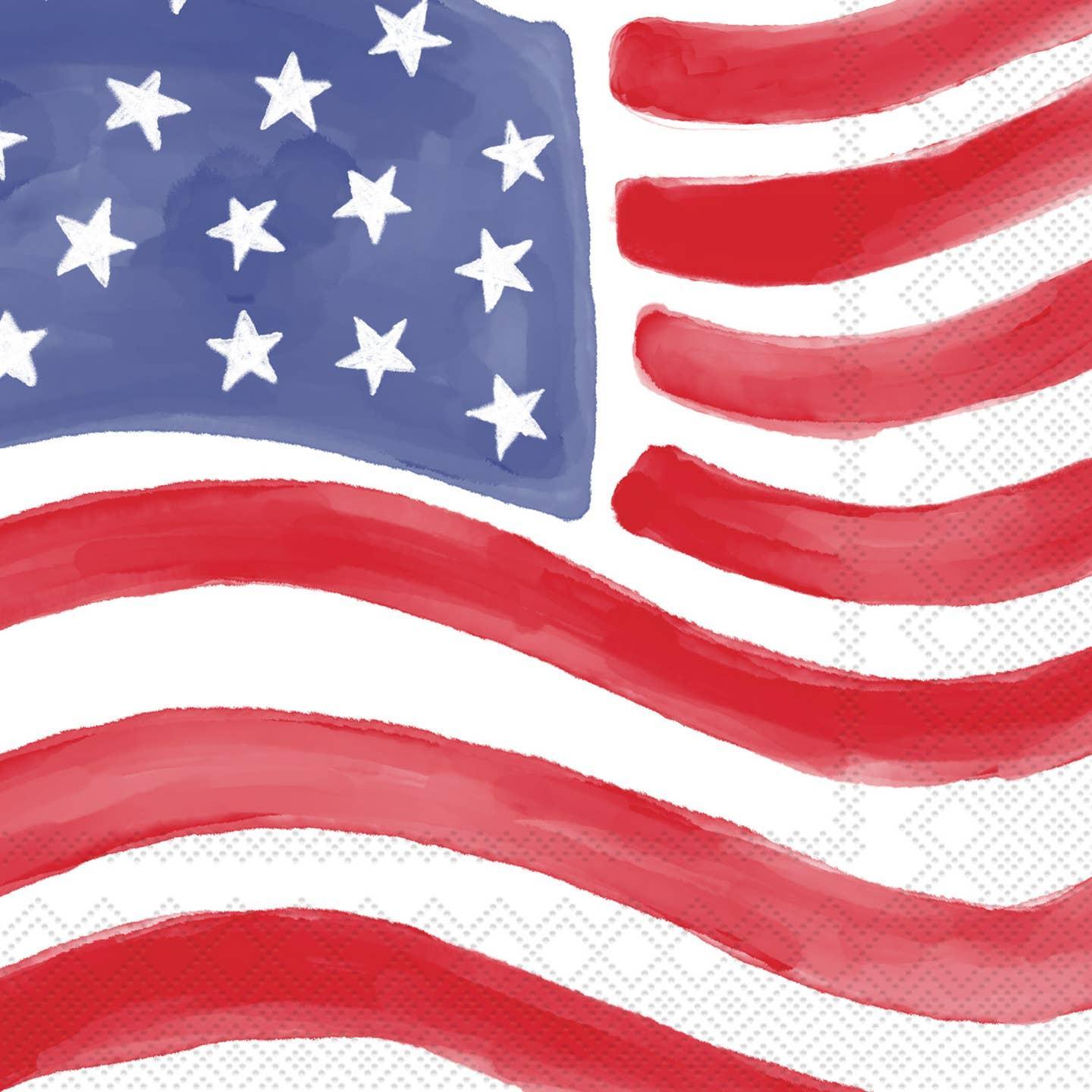 Stars & Stripes Stamp Paper Cocktail Napkins