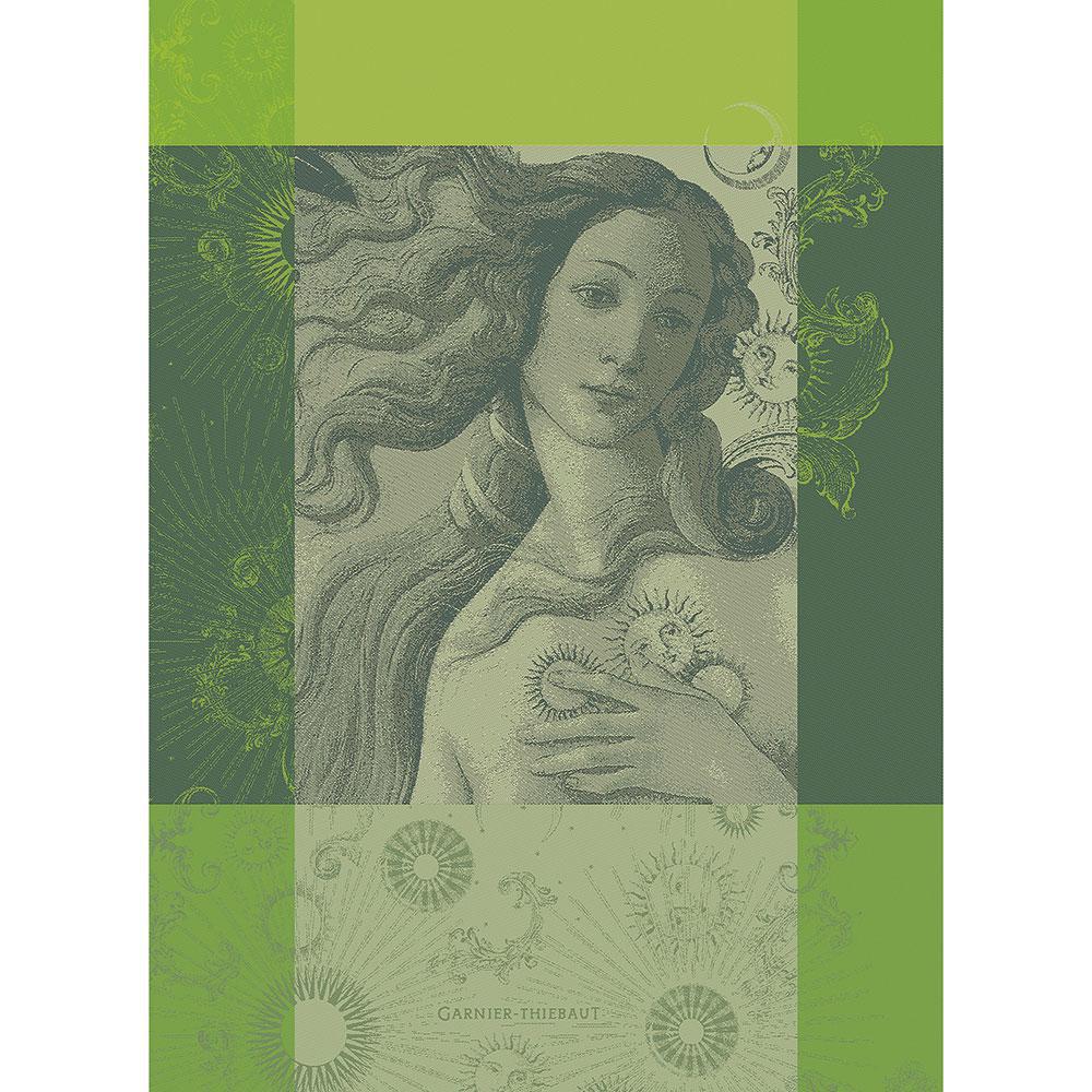 Venus De Boticelli Vert Jacquard Tea Towel