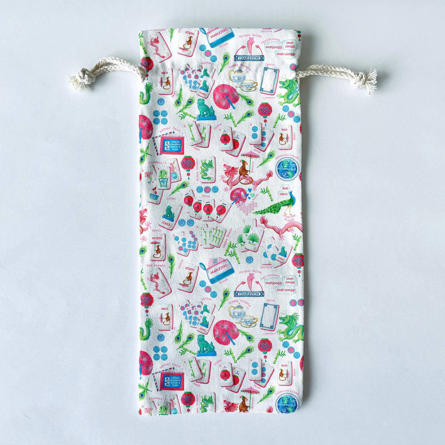 Mahjong Themed Wine Bottle Gift Bag