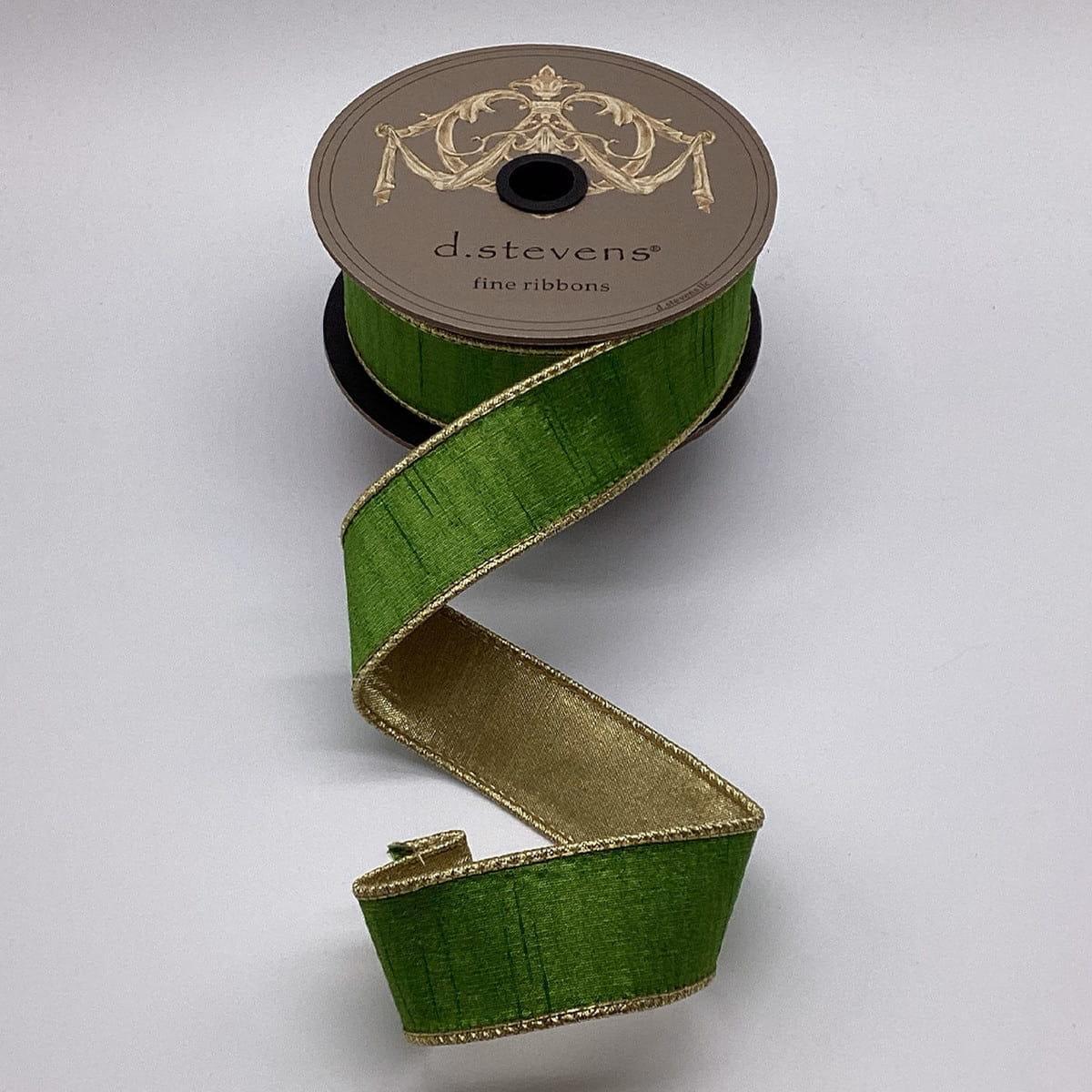 Grass Green Slub Dupion Ribbon