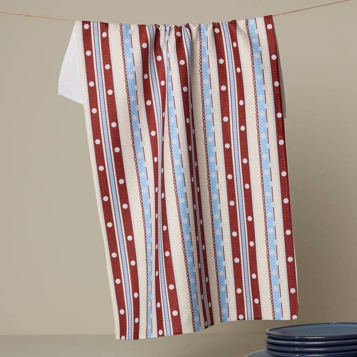 Blue Skies Stripes Tea Towel